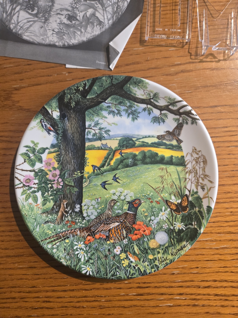 Wedgwood Bone China Meadows And Wheatfields Decorative Country Pheasant Plate